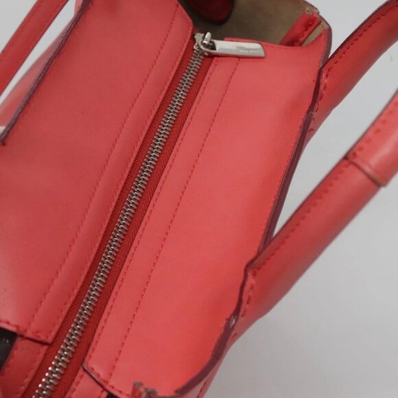 Salvatore Ferragamo Hand Bag Leather 2way Pink Silver Auth - Picture 5 of 16